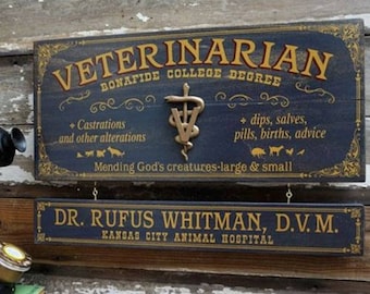 Veterinarian Wood Sign with Optional Personalization