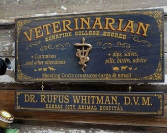 Veterinarian Wood Sign with Optional Personalization