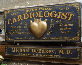 Cardiologist Wood Sign with Optional Personalization