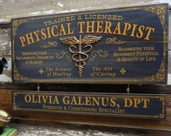 Physical Therapist Wood Sign with Optional Personalization