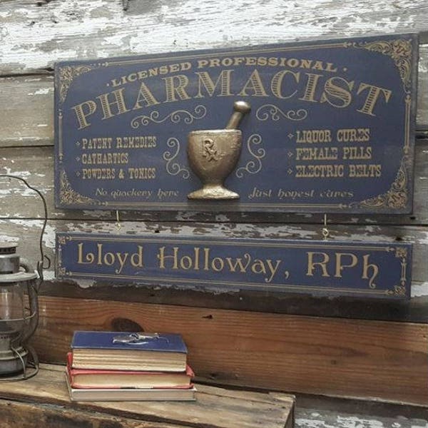 Pharmacist Wood Sign with Optional Personalization