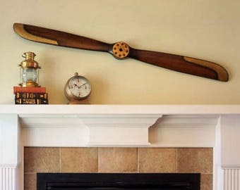 72 Inch Replica Wood Naval Airplane Propeller Blue And Green Etsy