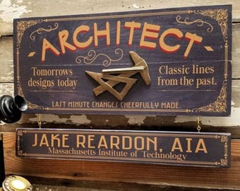 Architect Wood Sign with Optional Personalization