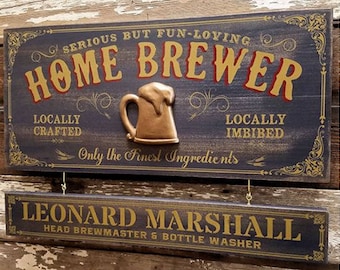 Home Brewer Wood Sign with Optional Personalization