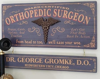 Orthopedic Surgeon Wood Sign with Optional Personalization