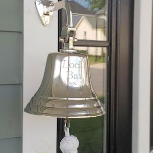 7 Inch Nickel Brass Engravable Wall Bell - 5 pounds