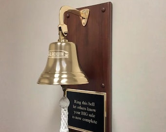 Business Sales Plaque Bell - Polished Brass