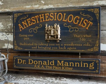 Anesthesiologist Wood Sign with Optional Personalization