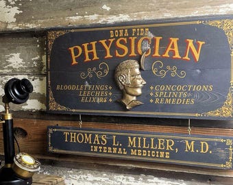 Physician (Male) Wood Sign with Optional Personalization