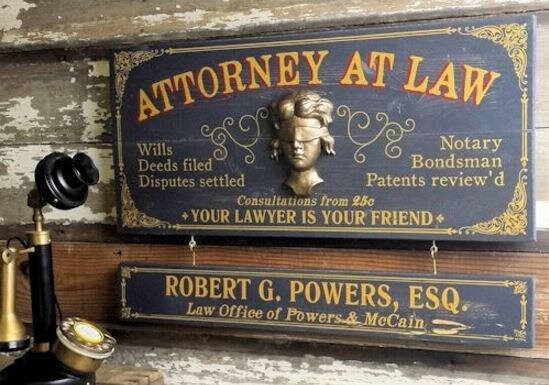 Attorney At Law Wood Sign with Optional Personalization