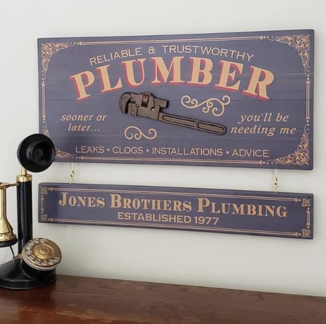 Plumber Wood Sign With Optional Personalization - Etsy