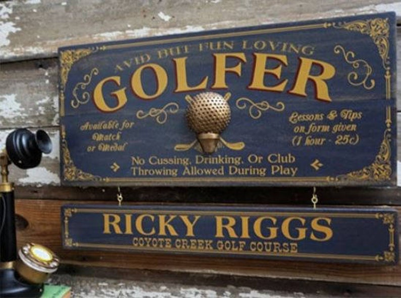 Golf Wood Sign with Optional Personalization image 1