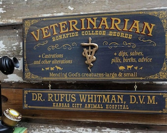 Veterinarian Wood Sign with Optional Personalization