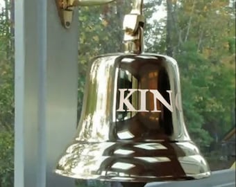 12 Inch Diameter Engravable Polished Brass Wall Bell