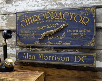 Chiropractor Wood Sign with Optional Personalization