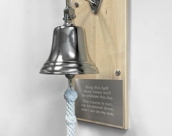 7 Inch Diameter Engravable Nickel Finish Brass Commemorative Plaque Bell