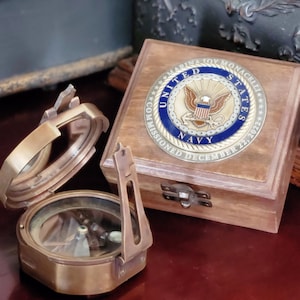 Personalized U.S. Navy Colored Military Compass