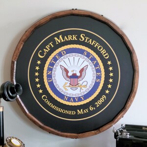 Personalized U.S. Navy Barrel End Sign