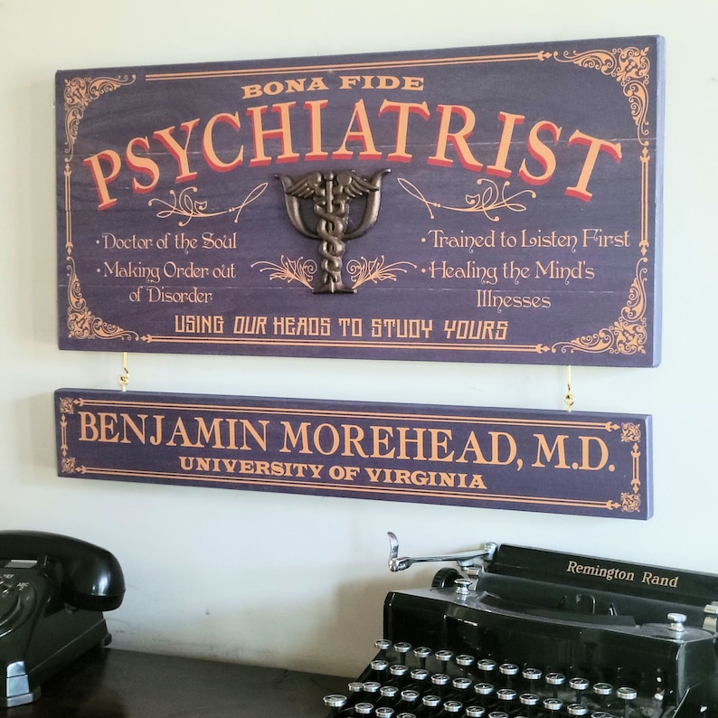 Psychiatrist Wood Sign with Optional Personalization Bild 1