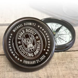 Eagle Scout Personalized Brass Compass — Officially Licensed