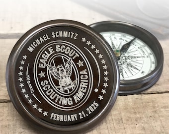 Eagle Scout Personalized Brass Compass — Officially Licensed - Main Image