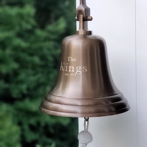 Engraved 10 Inch Antiqued Brass Wall Bell - 16 pounds