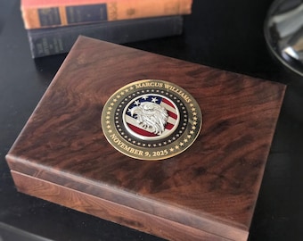 Eagle Scout Keepsake Box with Personalized Colored Medallion