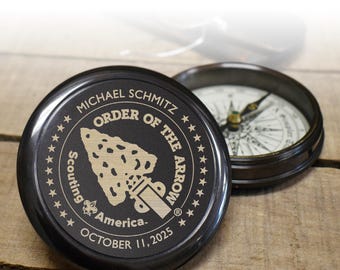 Order of the Arrow Personalized Brass Compass