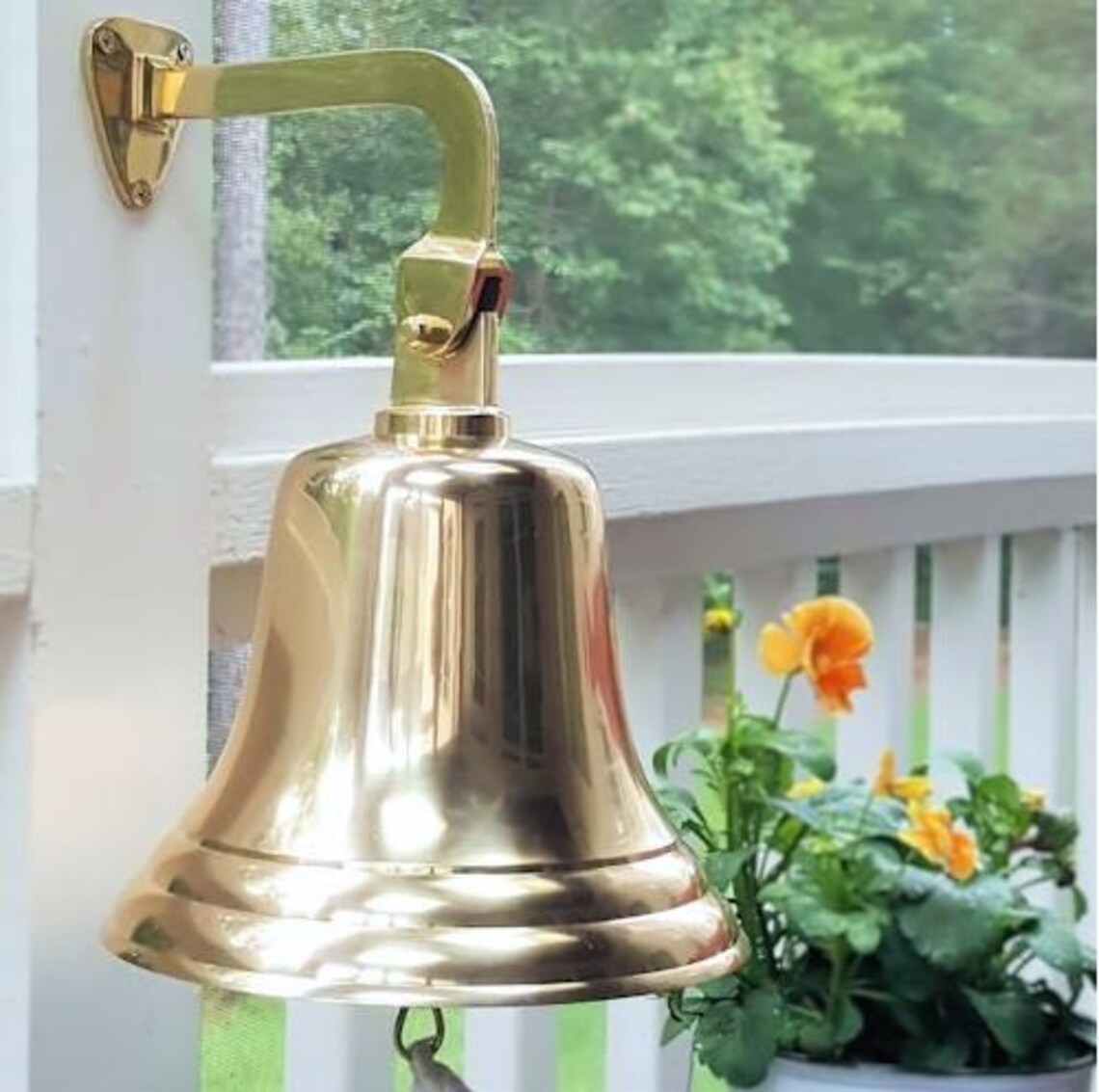 Engraved Polished Brass Ship Bell 7 Inch Diameter 5 Pounds Etsy