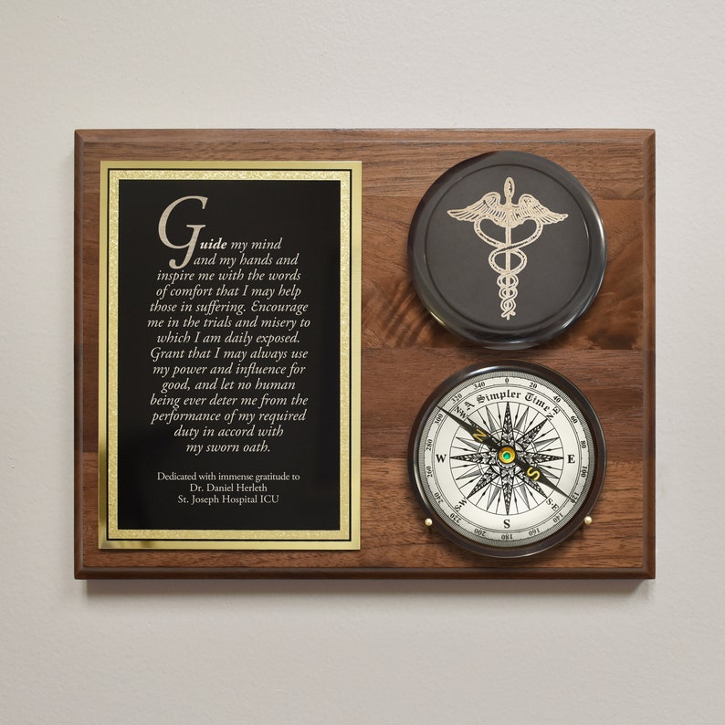 Healthcare Compass on Personalized Wood Plaque Etsy