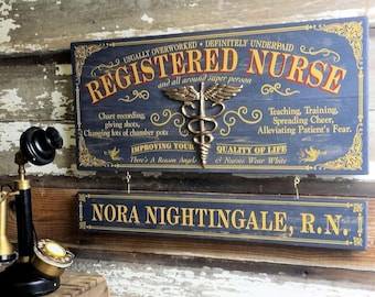 Registered Nurse Wood Sign with Optional Personalization