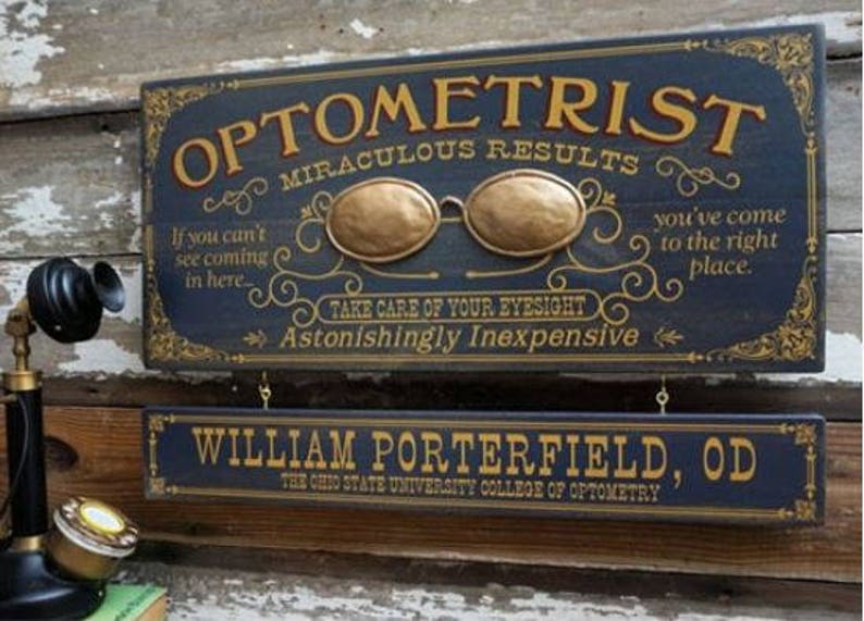 Optometrist Wood Sign with Optional Personalization image 1