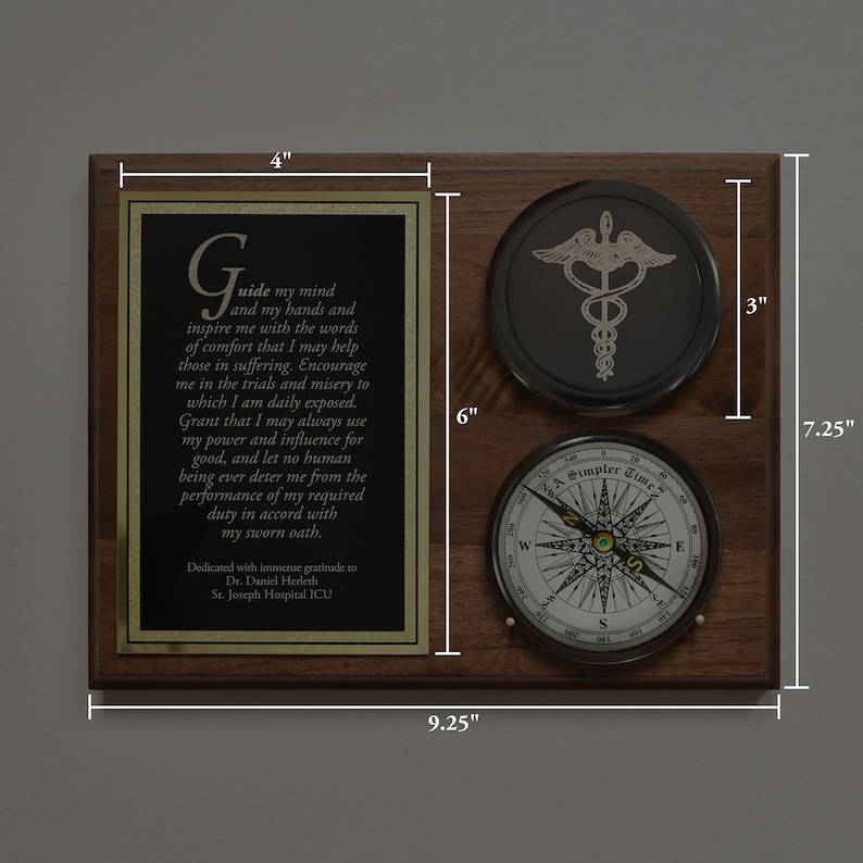 Healthcare Compass on Personalized Wood Plaque image 5
