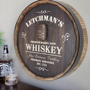 Personalized Whiskey Barrel Sign