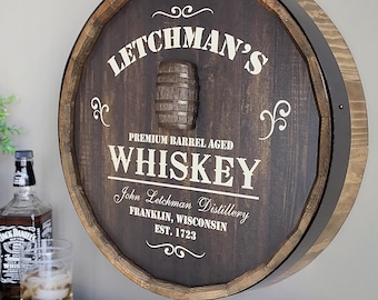 Personalized Whiskey Barrel Sign