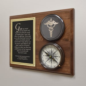 Healthcare Compass on Personalized Wood Plaque image 1