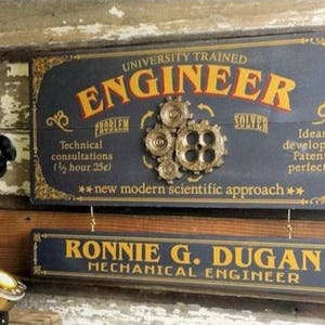 Engineer Wood Sign with Optional Personalization