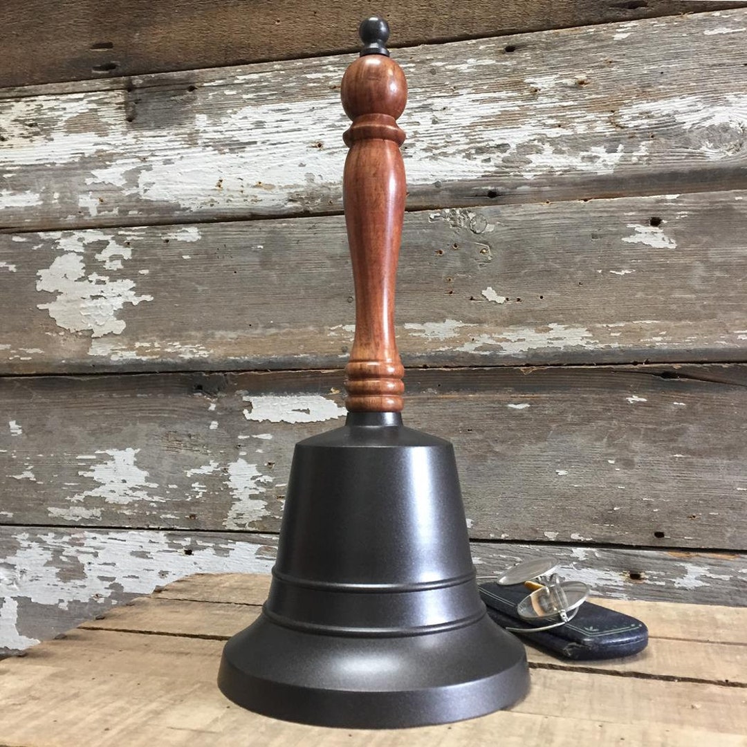 Engraved X-large Dark Bronze Finish Brass Engraved Hand Bell -13 Inches ...