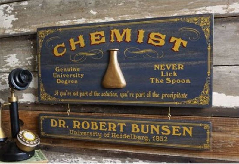Chemist Wood Sign with Optional Personalization image 1