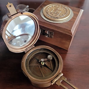 Personalized Air Force Brass Medallion Military Compass