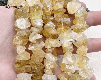 Natural Rough Citrine Quartz Nugget Beads, Raw Gravel Amethyst Crystal Quartz Earring DIY Jewelry Making Beads,AGB2307104