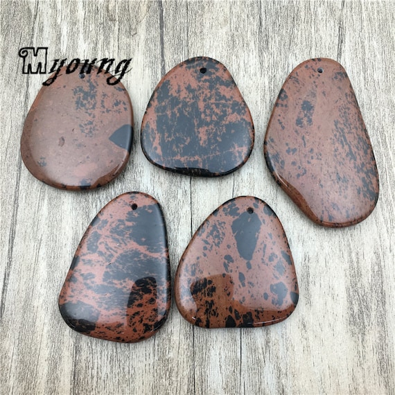Polished Freeform Red Gemstone Slice Pendant Charm, Natural Stone Slab Jewelry Making Findings, GP041901