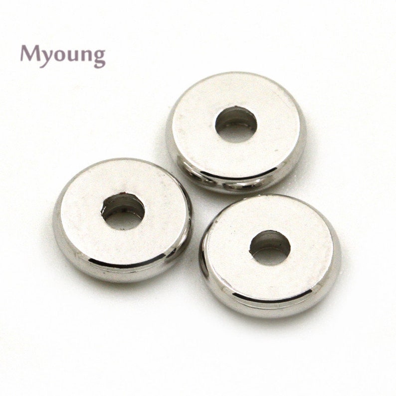 30pcs Gold Flat Disc Spacer Beads Wholesale Multicolor Brass Etsy