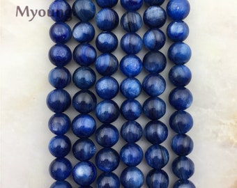 Top Quality Round Smooth Blue Kyanite Loose Beads, Natural Kyanite Jewelry Spacer Beads, High Quality Kyanite, 6mm,8mm Necklace Beads