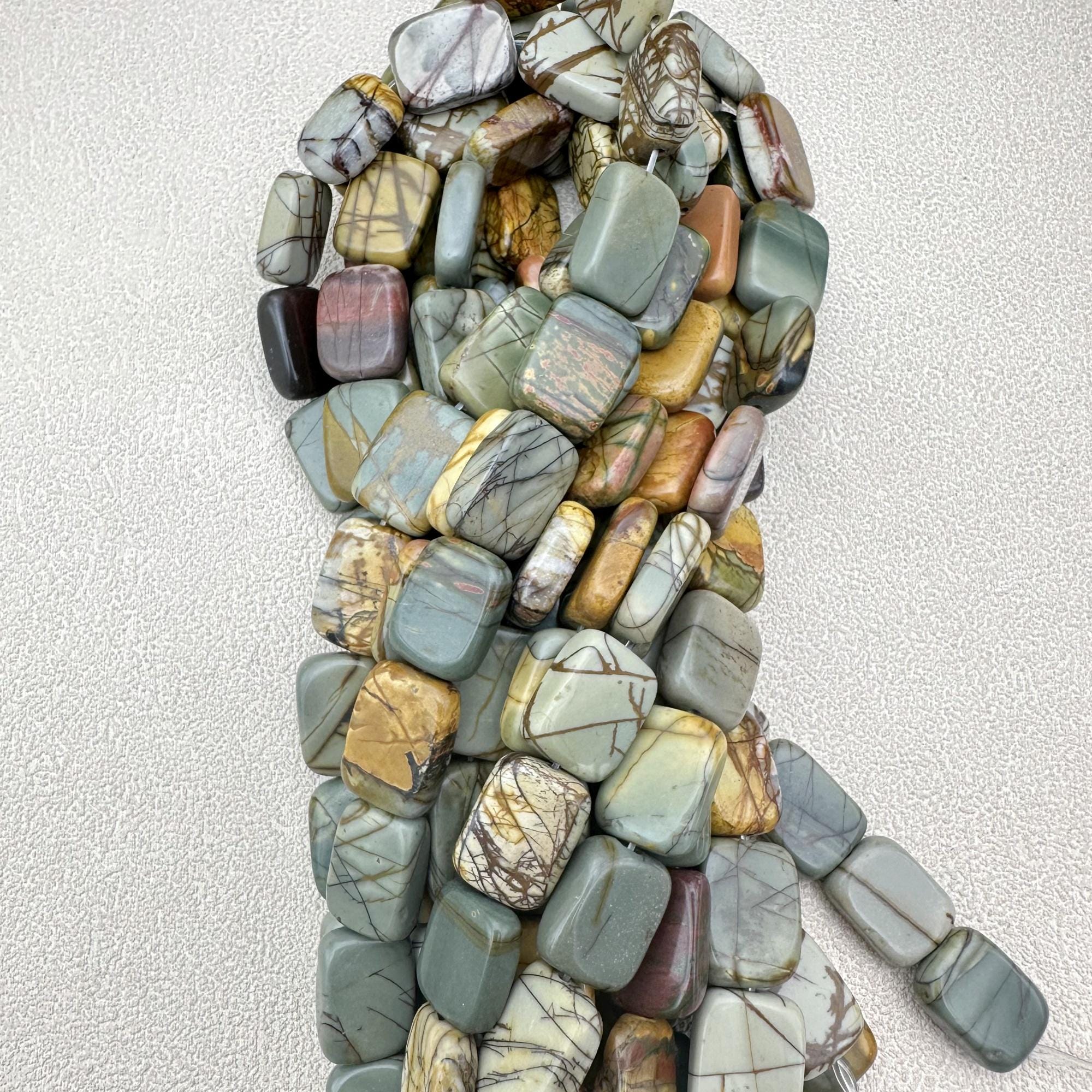 Perles semi-précieuses rondes en jaspe Picasso gris naturel