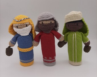 Crochet wizards, nativity scene, birth