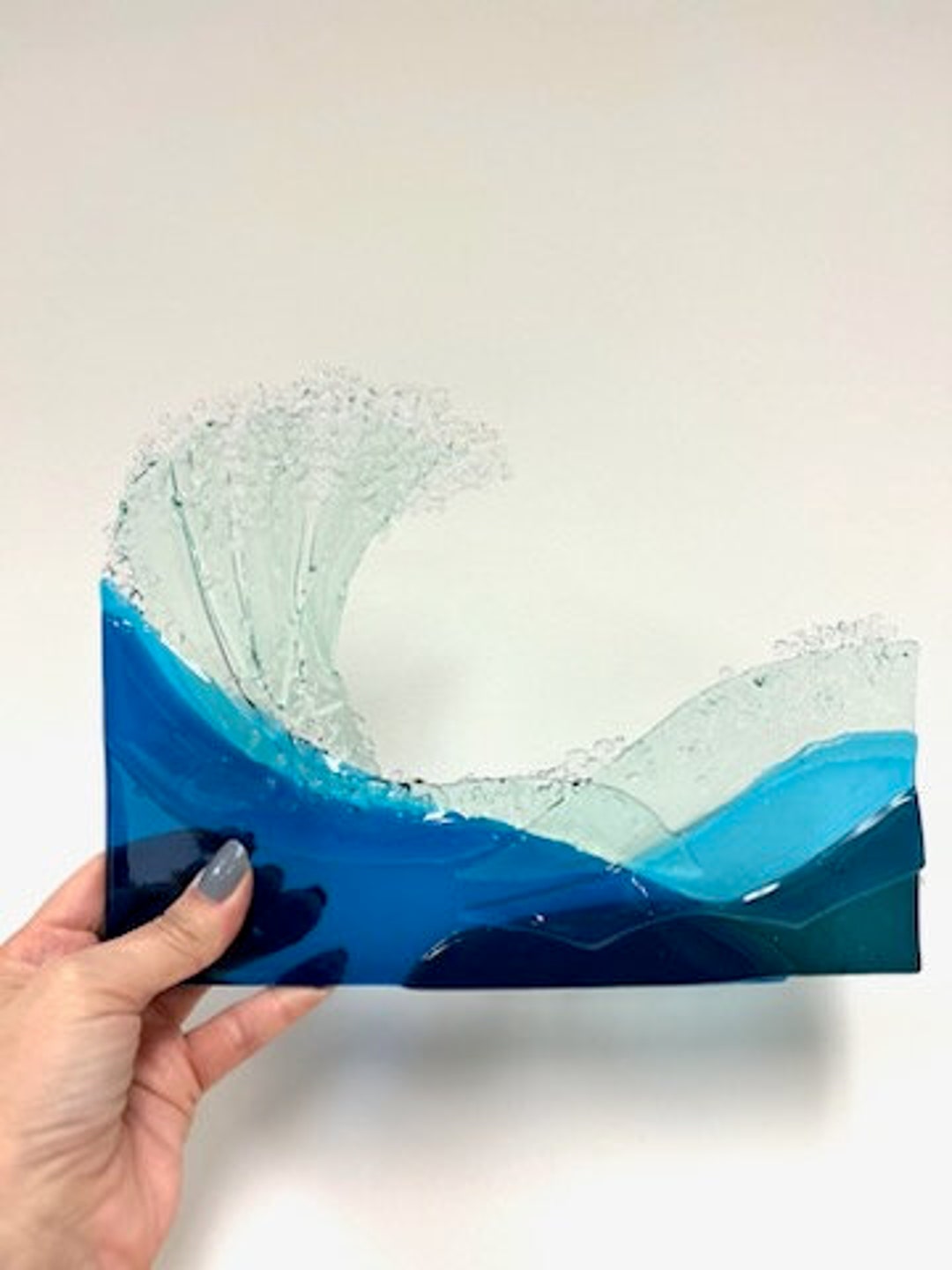 Fused Glass Beach Wave Glass Art - Etsy