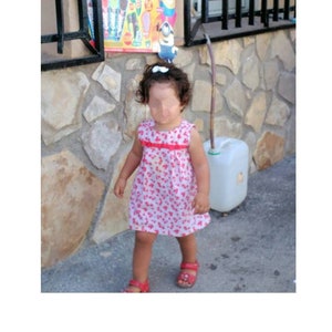 Handmade in Liberty print cotton dress for girl 1 year