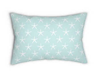 Starfish Lumbar Pillow – Nautical Beach Theme Decor, Coastal Rectangle Throw Pillow, Housewarming Gift