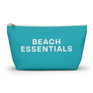 Beach Essentials Bag, Cosmetic Bag, Makeup Bag, Beach Accessory Pouch, Beach Bag Organization, Coin Purse, Small Pencil Bag